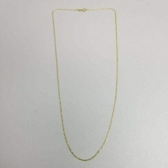 Vintage Sterling Silver Gold Wash Thin Chain Necklace, 18 Inches Long, 925 Italy - Picture 2 of 8